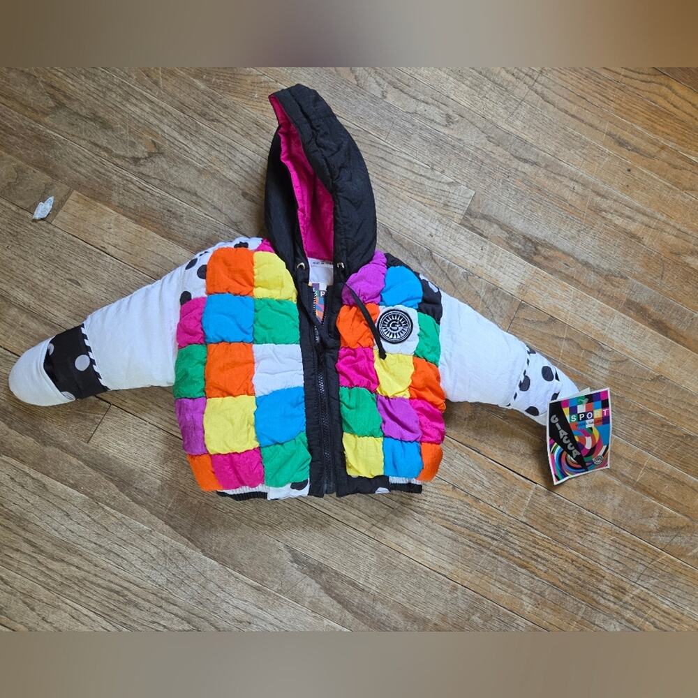 Vintage 1980s Giacca Ski Jacket Parka  Retro Snow Winter Coat Baby 12 M Nwts